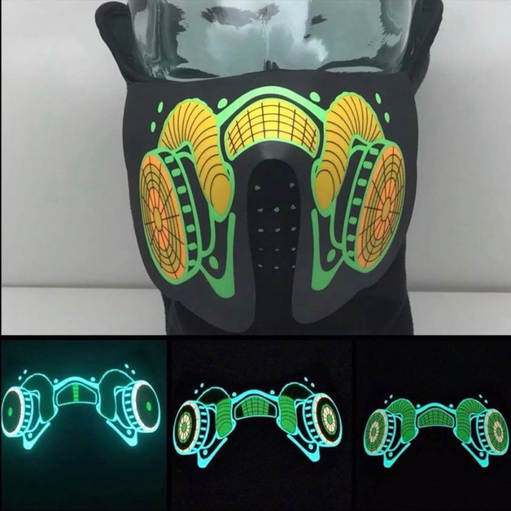 LED SOUNDED ACTIVATED GAS MASK